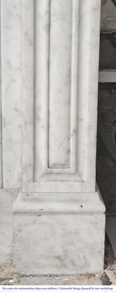 Carrara marble mantelpiece with corbel-style supports, Napoleon III period-7